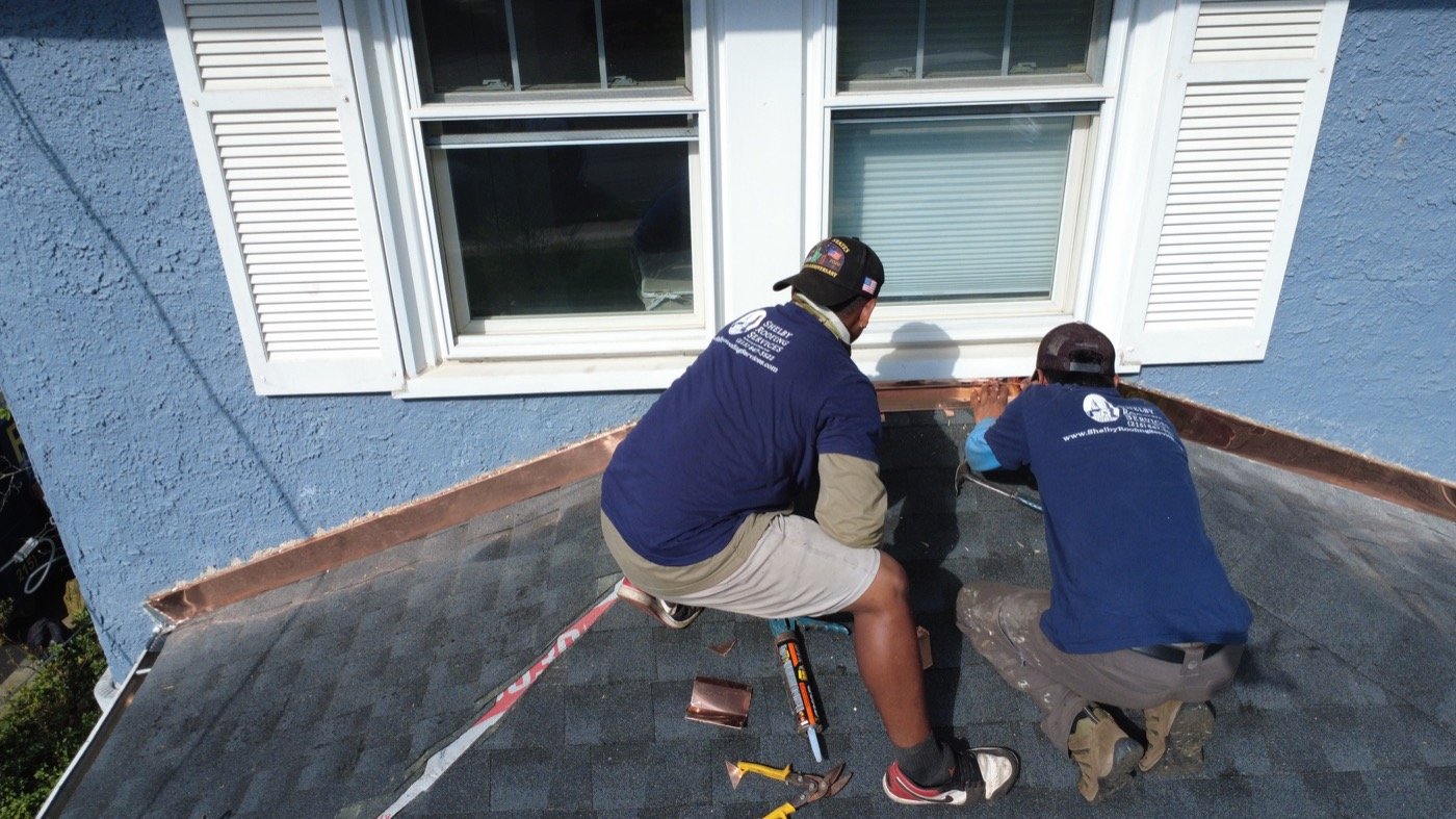 Professional chimney flashing installation by Shelby Roofing Services Blue Bell PA