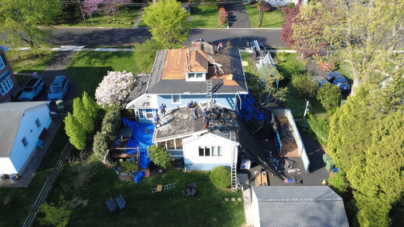Full roof tear-off and replacement by Shelby Roofing Services Montgomery County PA