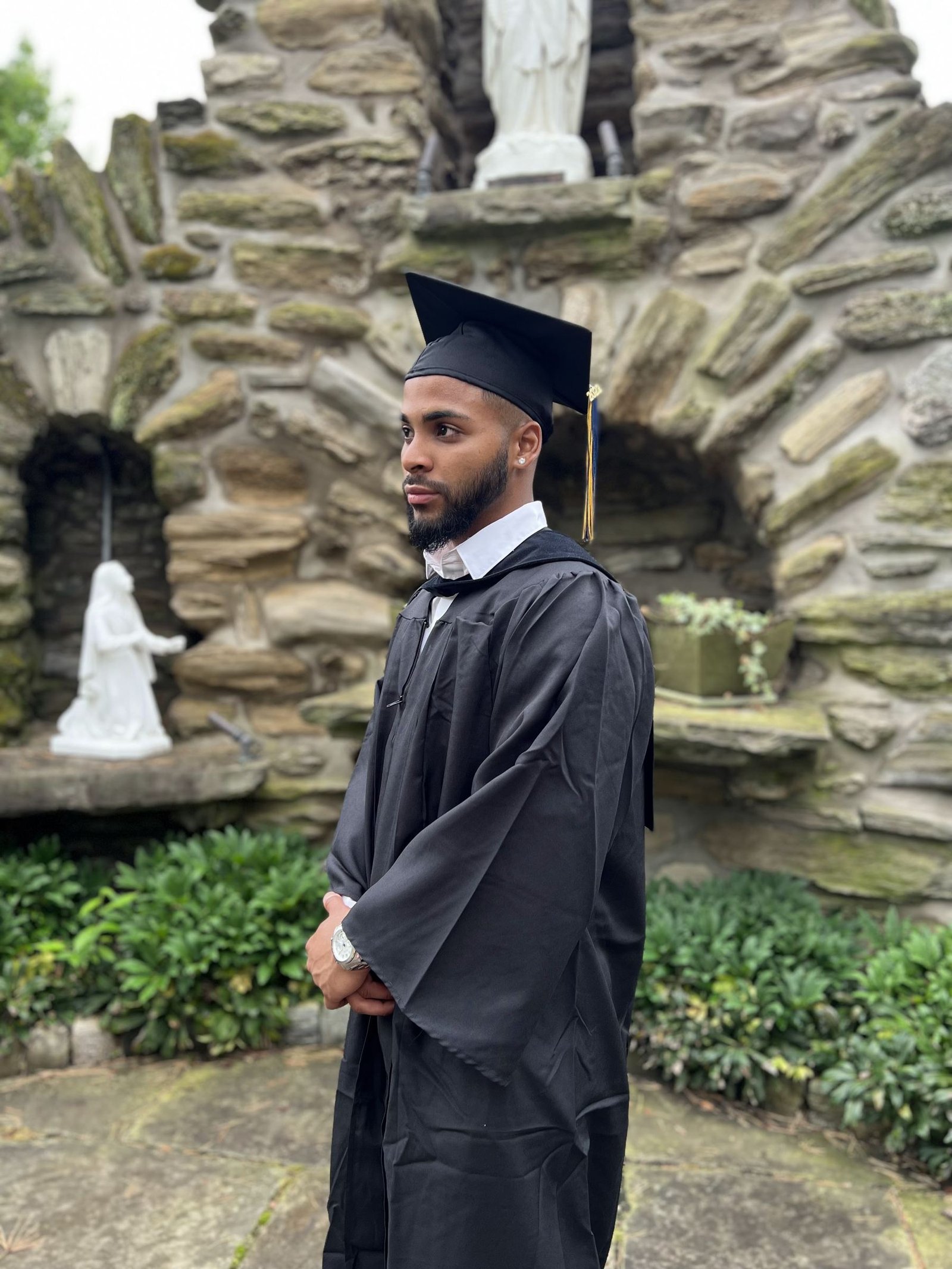 Miguel Cespedes at La Salle University graduation — stone grotto campus