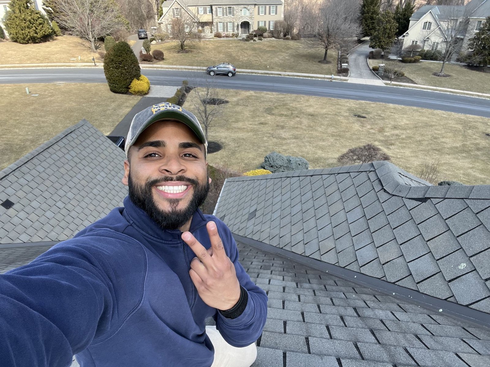Miguel Cespedes conducting a roof inspection on a shingle roof — suburban Philadelphia, PA