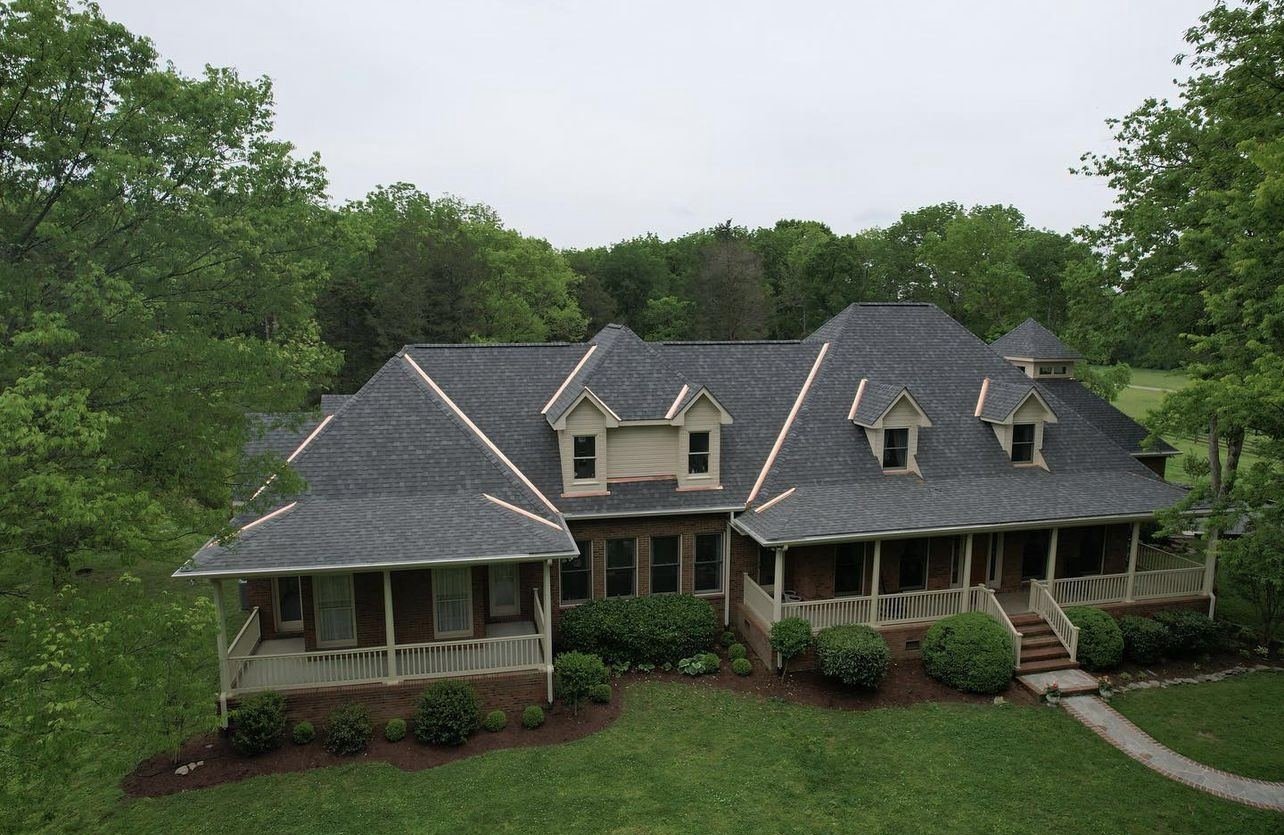 Completed luxury estate roofing — Shelby Roofing Services PA