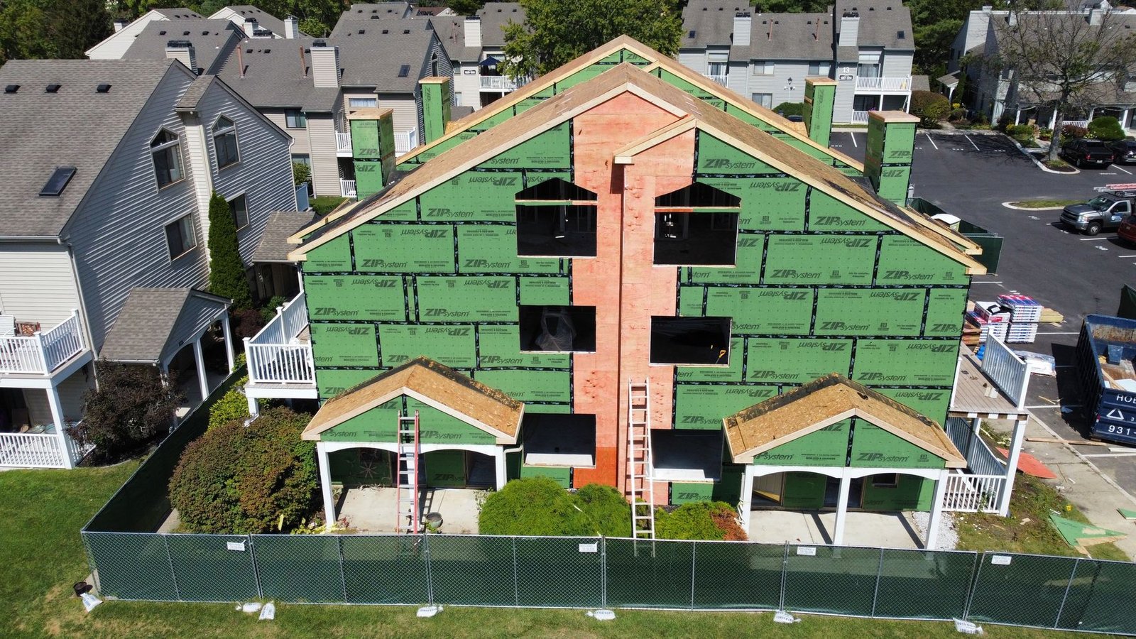 In-progress — shingle installation on condo complex, PA