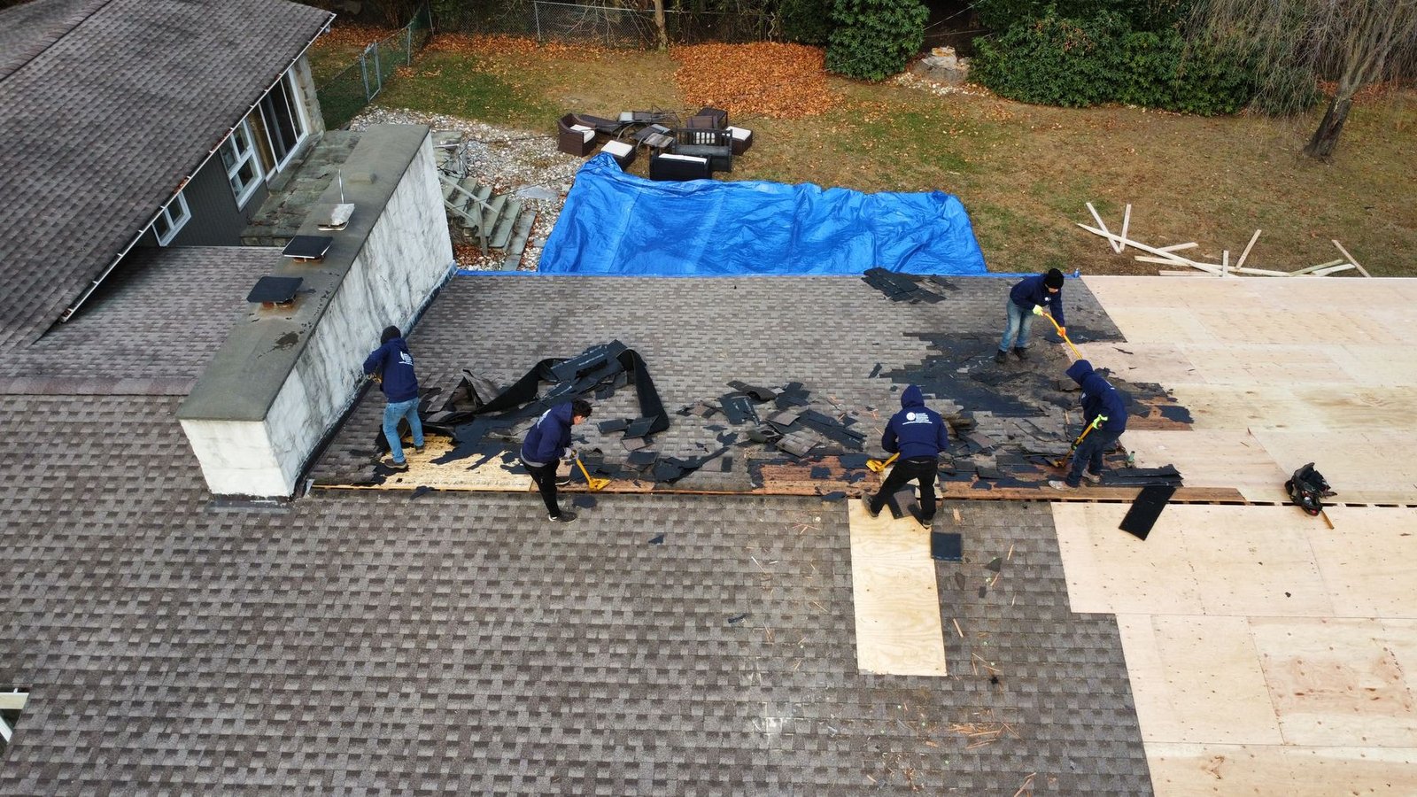 In-progress — tear-off and GAF FeltBuster underlayment, PA
