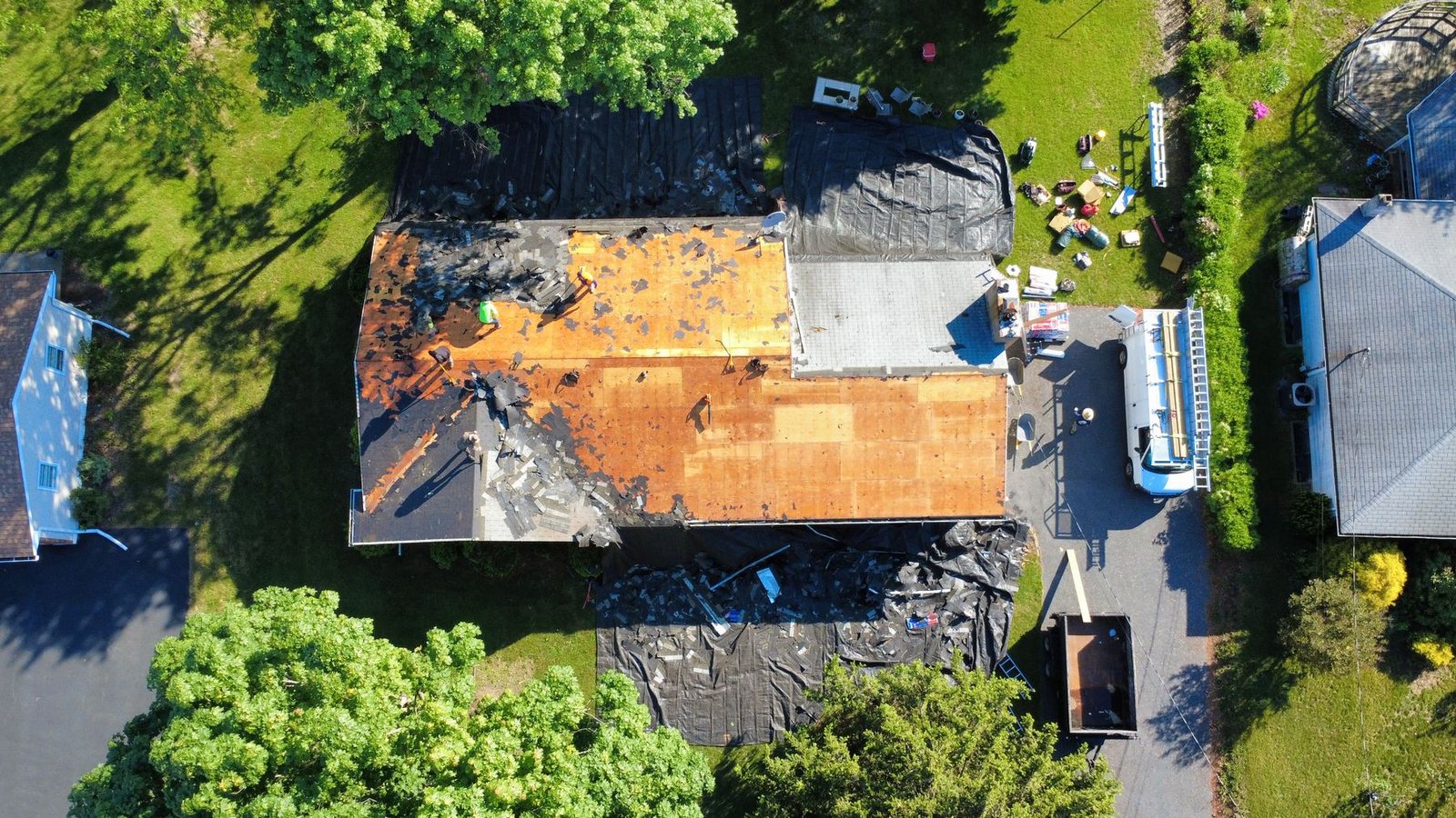 In-progress — shingle tear-off and installation, PA