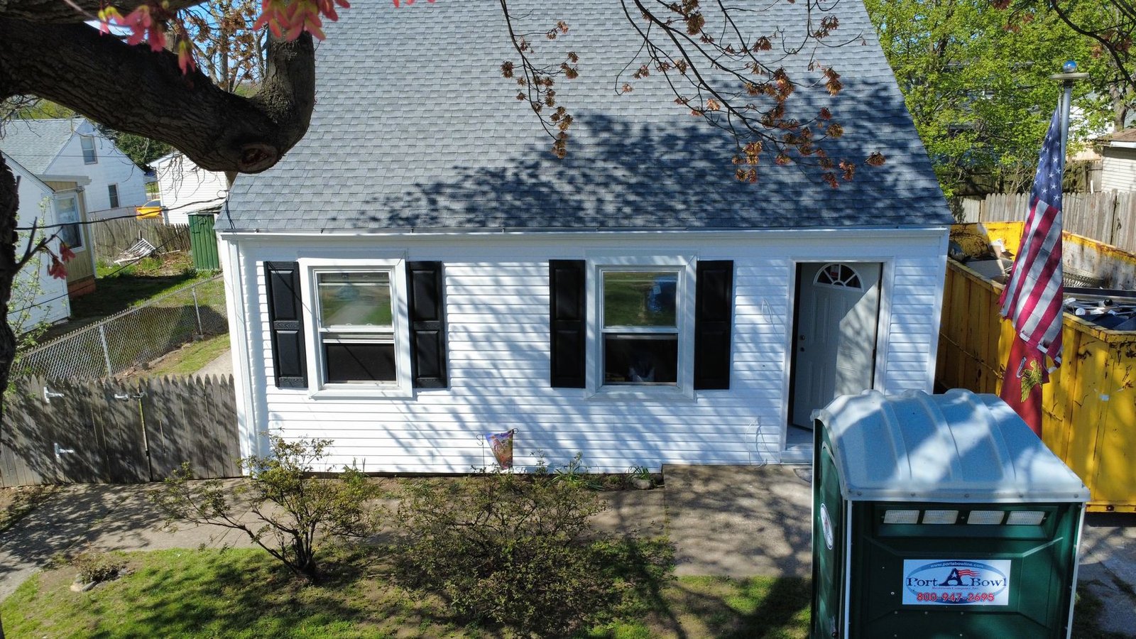 After — aerial view of completed Cape Cod bungalow — Shelby Roofing Services NJ