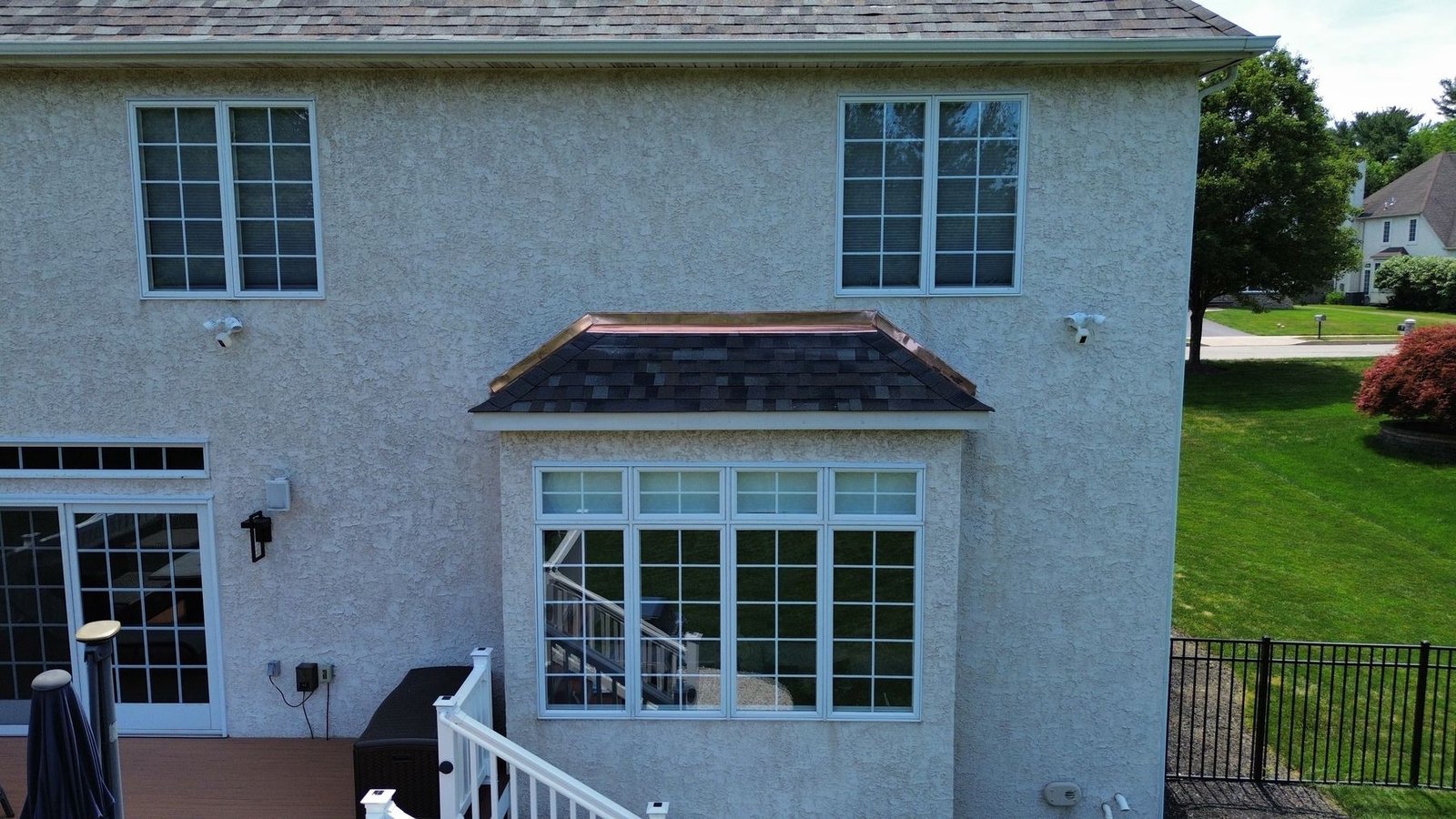 Rear bay window bump-out with new copper hip roof — Shelby Roofing Services PA
