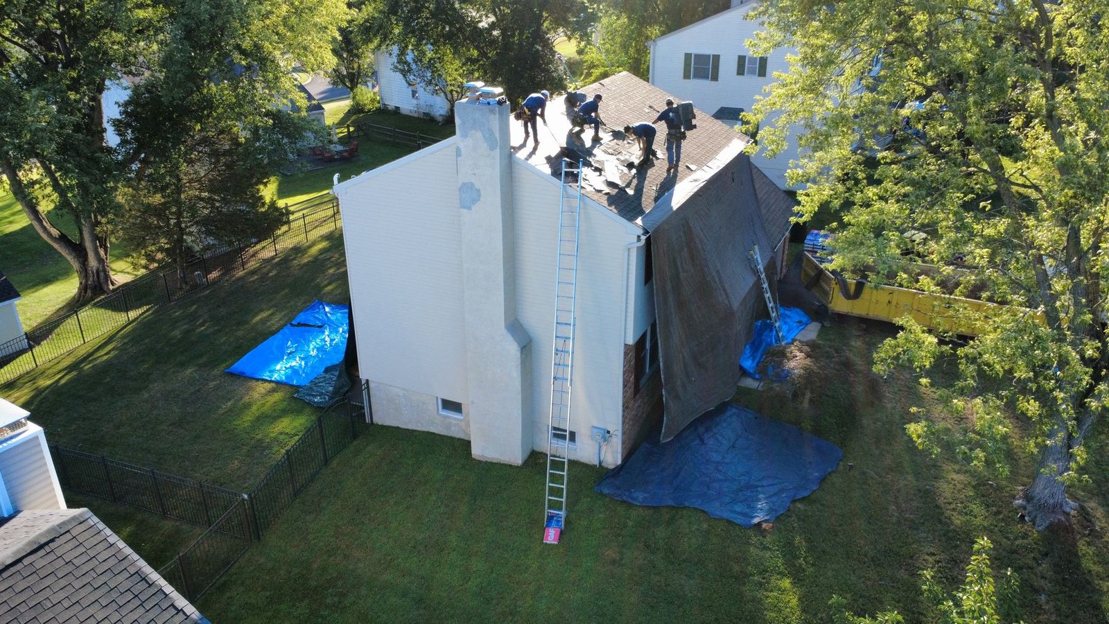 In-progress — shingle installation on 2-story colonial, PA