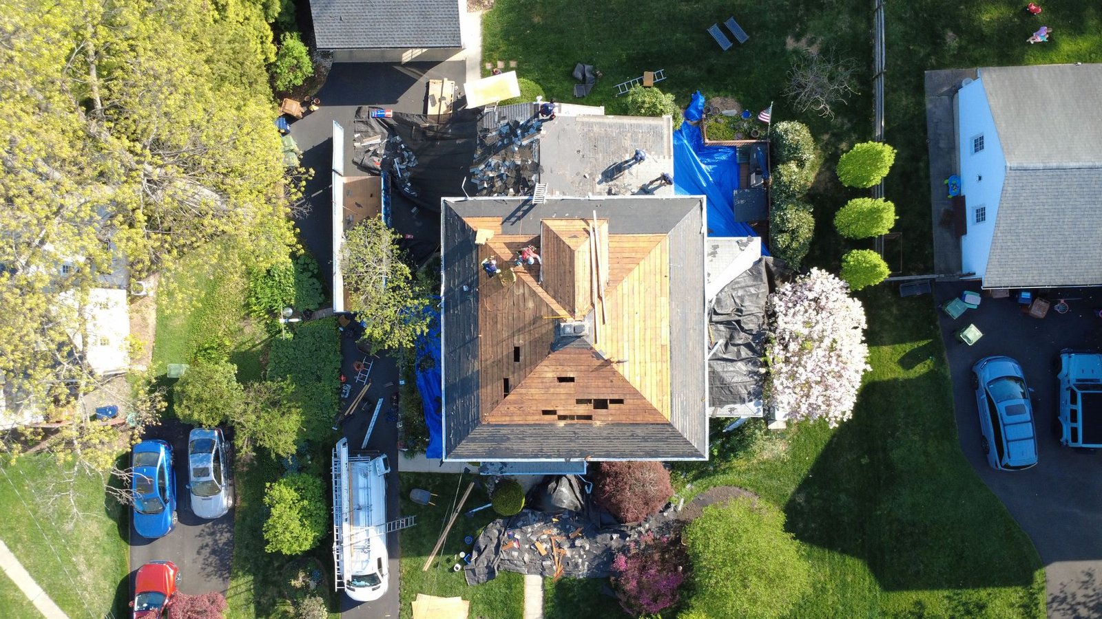 In-progress — new decking installation on colonial, PA