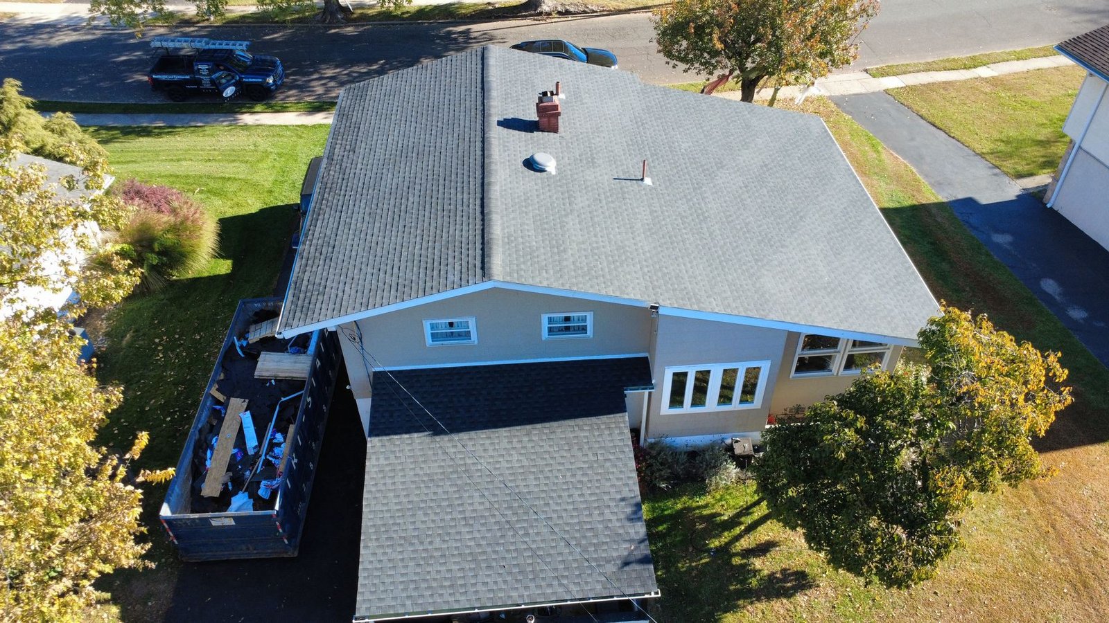 In-progress — Shelby crew working on ranch roof, PA